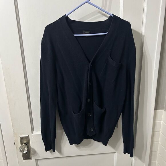 J. Crew Blue Cardigan Sweater V-Neck Knit - Picture 1 of 4
